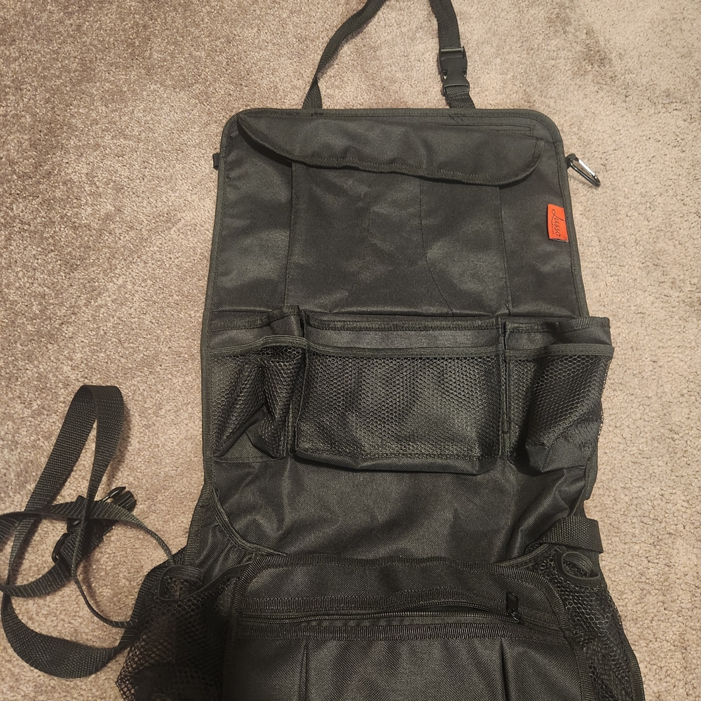 Black Travel Organizer Bag Back Of Seat By Lusso Baby Bag